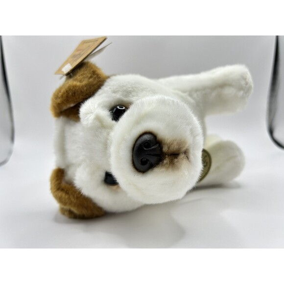 Miyoni by Aurora Realistic Bulldog 8.5" Plush Pup White Brown Dog Stuffed Animal - Picture 13 of 14